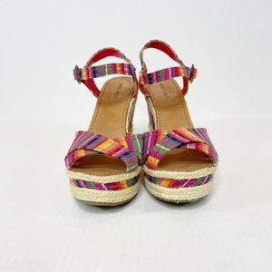 Women's Nine West Multicolor and Espadrille Sandal Wedges 7.5